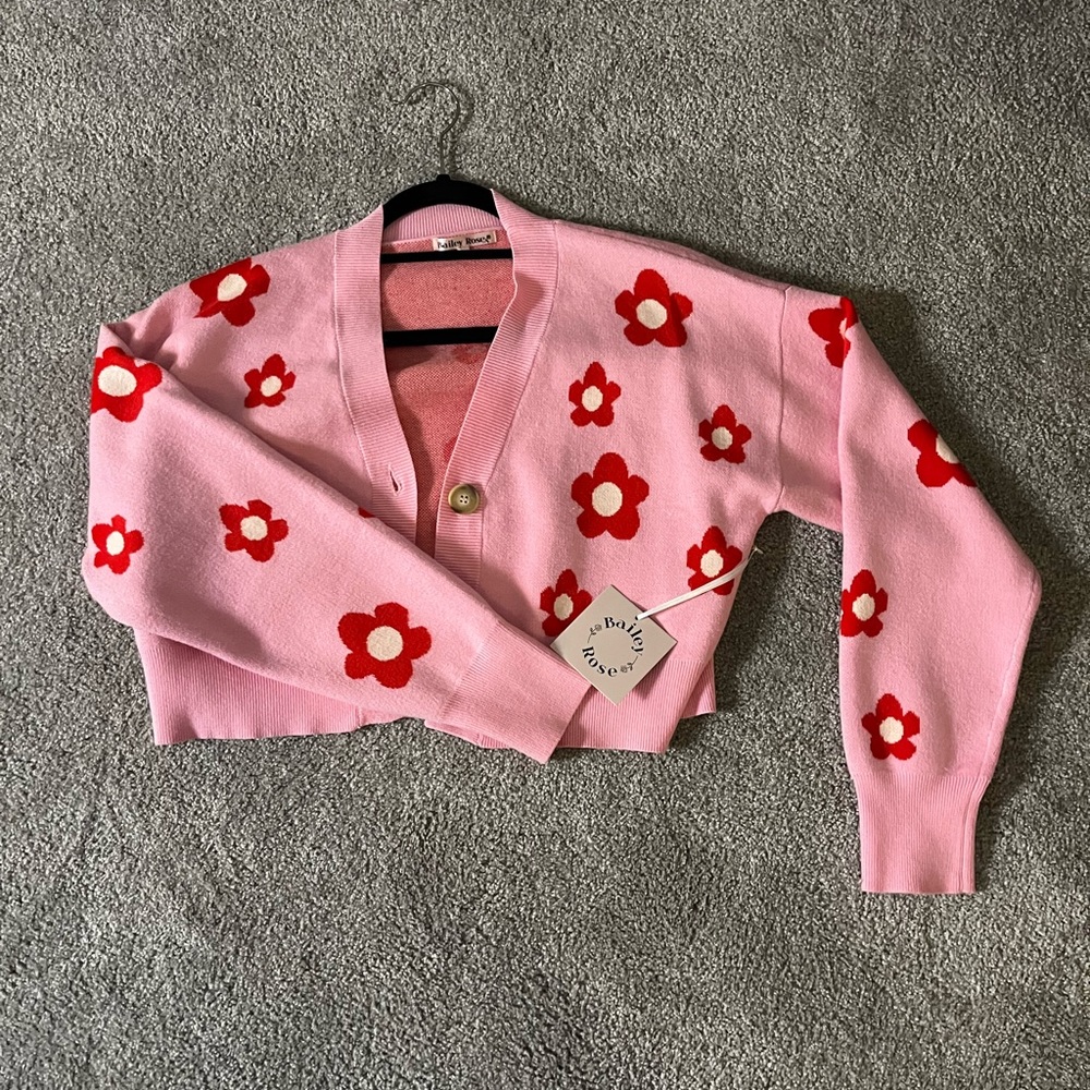 Bailey Rose crop floral cardigan